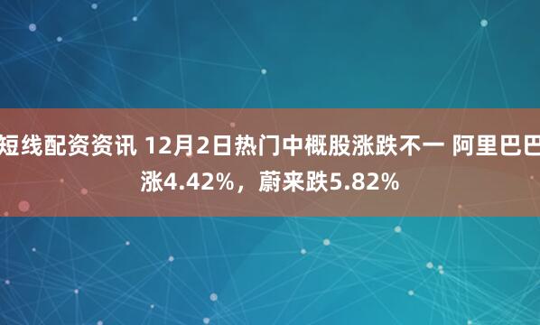 短线配资资讯 12月2日热门中概股涨跌不一 阿里巴巴涨4.42%，蔚来跌5.82%