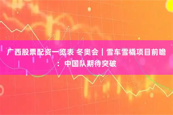 广西股票配资一览表 冬奥会｜雪车雪橇项目前瞻：中国队期待突破